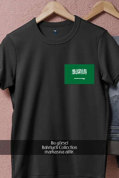 Oversize Flag Of Saudi Arabia Cep Tasarımlı Unisex T-Shirt - Resim 5