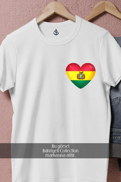 Oversize Flag Of Bolivia Cep Tasarımlı Unisex T-Shirt - Resim 2