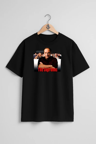 Oversize The Sopranos Göğüs Tasarımlı Unisex T-Shirt - Resim 9