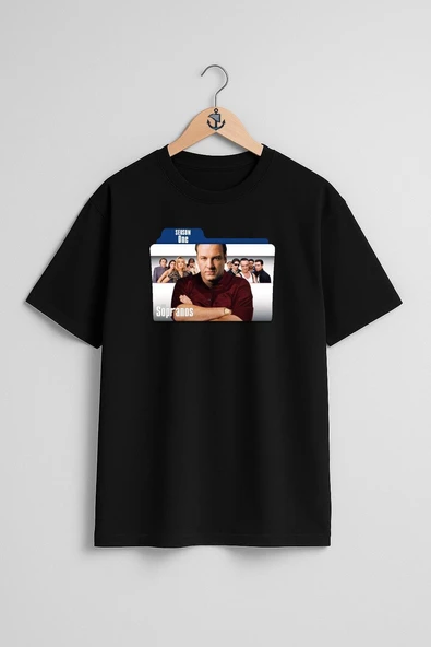 Oversize The Sopranos Season One Göğüs Tasarımlı Unisex T-Shirt - Resim 9