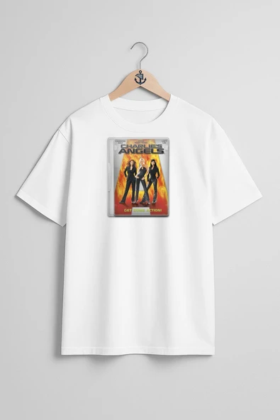 Oversize Charlienin Melekleri Göğüs Tasarımlı Unisex T-Shirt - Resim 3