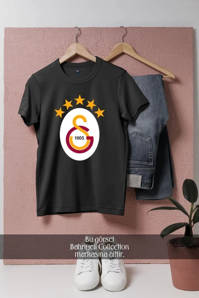 Oversize Galatasaray 5 Yıldızlı Logo  Tasarımlı Unisex T-Shirt - Resim 4