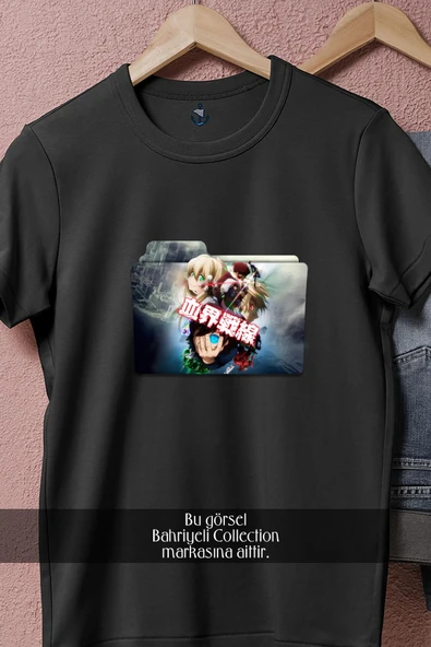 Oversize Kekkai Sensen Anime  Tasarımlı Unisex T-Shirt - Resim 11