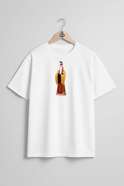 Oversize Çin İmparatoru Fa Mulan Chi-Fu Göğüs Tasarımlı Unisex T-Shirt - Resim 3