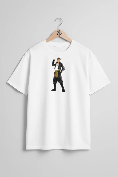 Oversize Java Petruk Cepot Wayang Punokawan Göğüs Tasarımlı Unisex T-Shirt - Resim 3