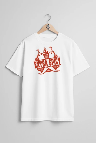 Oversize Extra Spicy Göğüs Tasarımlı Unisex T-Shirt ürün görseli