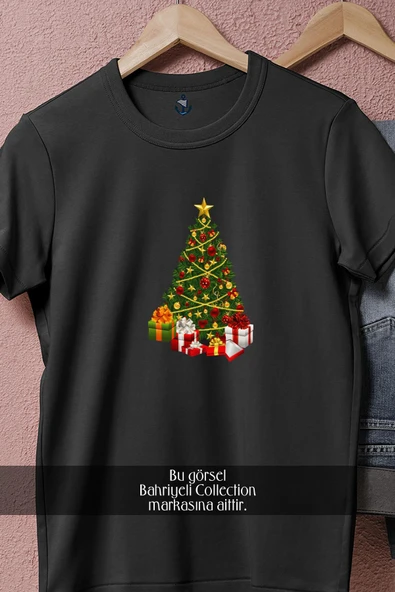 Oversize Santa Claus Gift Christmas  Tasarımlı Unisex T-Shirt - Resim 10