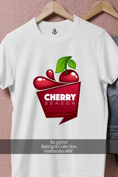 Oversize Cherry Season  Tasarımlı Unisex T-Shirt - Resim 2
