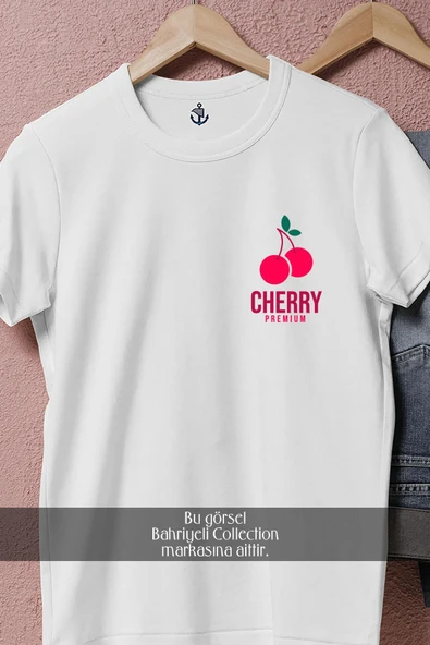 Oversize Cherry Premium Cep Tasarımlı Unisex T-Shirt - Resim 2