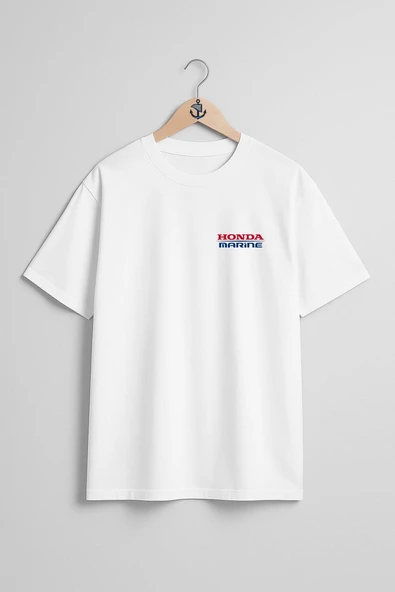 Oversize Honda Marine Cep ve Sırt Tasarımlı Unisex T-Shirt - Resim 10