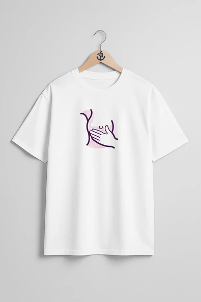 Oversize Meme Kanseri Göğüs Tasarımlı Unisex T-Shirt - Resim 7