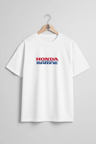 Oversize Honda Marine Göğüs ve Sırt Tasarımlı Unisex T-Shirt - Resim 7