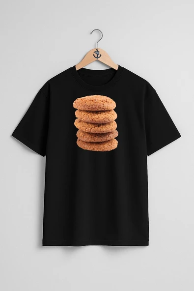 Oversize Cookie Kurabiye Göğüs Tasarımlı Unisex T-Shirt - Resim 9