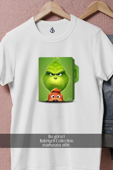 Oversize The Grinch  Tasarımlı Unisex T-Shirt - Resim 4