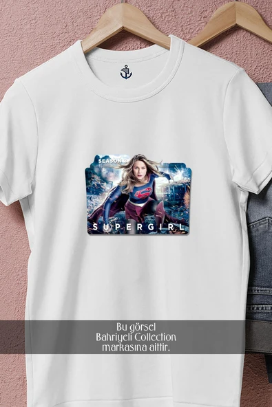Oversize Supergirl Yabancı Dizi  Tasarımlı Unisex T-Shirt - Resim 4