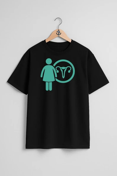Oversize Prevent Cancer, Blue Göğüs Tasarımlı Unisex T-Shirt - Resim 11