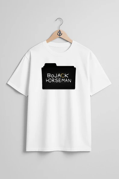 Oversize Bojack Horseman Göğüs Tasarımlı Unisex T-Shirt - 3
