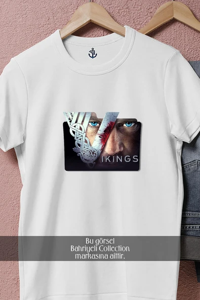 Oversize Vikingler Yabancı Dizi  Tasarımlı Unisex T-Shirt - Resim 4