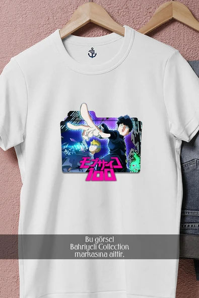 Oversize Mob Psycho 100 Anime  Tasarımlı Unisex T-Shirt - Resim 8