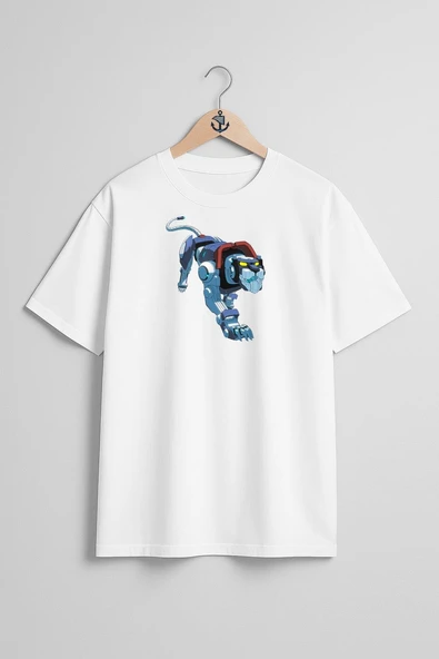 Oversize Voltron Defender Of The Universe Göğüs Tasarımlı Unisex T-Shirt - Resim 3