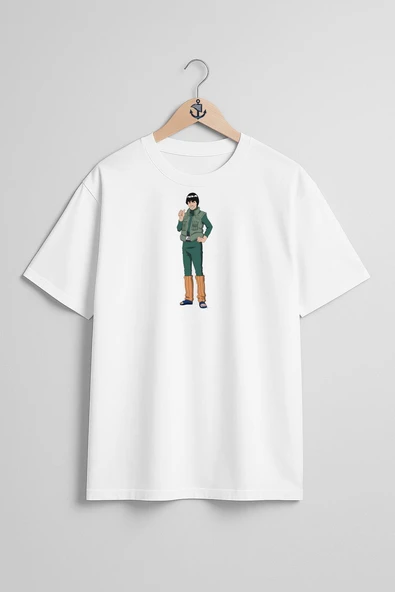 Oversize Might Guy Kakashi Hatake Naruto Uzumaki Göğüs Tasarımlı Unisex T-Shirt - Resim 5
