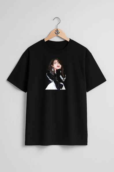 Oversize Iu South Korea K-Pop 0, Lee Ji Eun Göğüs Tasarımlı Unisex T-Shirt - Resim 11