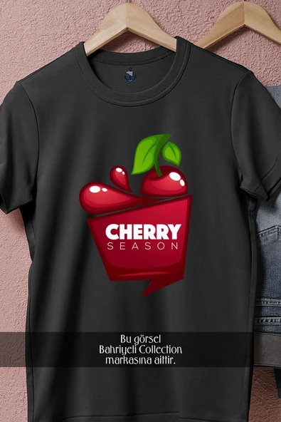 Oversize Cherry Season  Tasarımlı Unisex T-Shirt - Resim 5