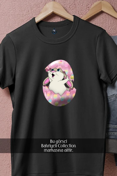 Oversize Sürpriz Paskalya Yumurtası  Tasarımlı Unisex T-Shirt - Resim 9