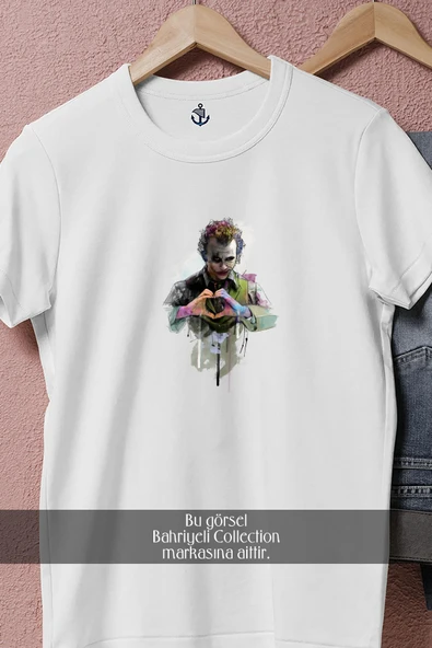 Oversize Joker Coloured İllustration  Tasarımlı Unisex T-Shirt - Resim 2
