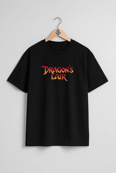 Oversize Dragon's Lair Göğüs Tasarımlı Unisex T-Shirt - Resim 11