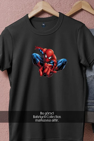 Oversize Spider-man Örümcek Adam 11 Vektörel  Tasarımlı Unisex T-Shirt - Resim 9