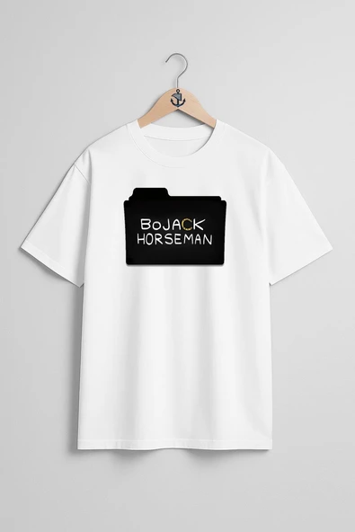 Oversize Bojack Horseman Göğüs Tasarımlı Unisex T-Shirt - 1