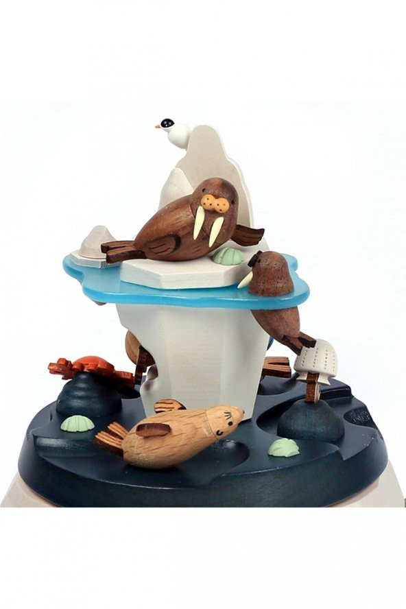 Mutlu Fok Balıkları Ahşap Müzik Kutusu - 1033744 - 2