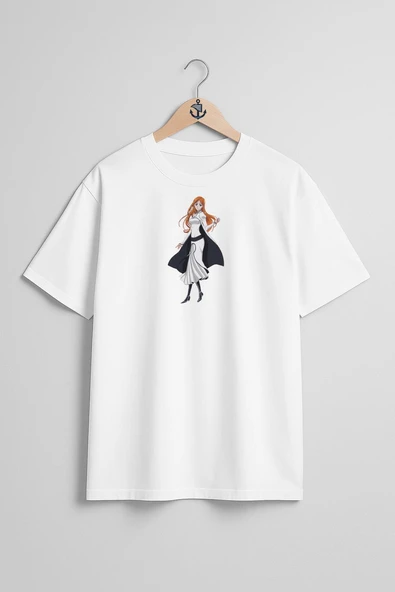 Oversize Orihime Inoue Kış Festivali Arrancar Shinigami Göğüs Tasarımlı Unisex T-Shirt ürün görseli