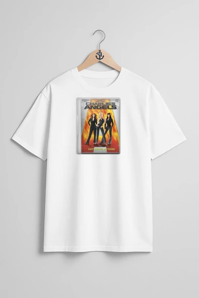 Oversize Charlienin Melekleri Göğüs Tasarımlı Unisex T-Shirt - Resim 7