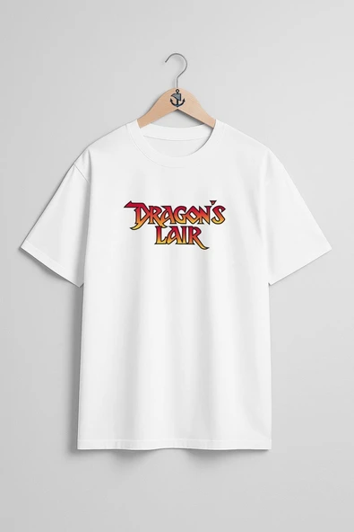 Oversize Dragon's Lair Göğüs Tasarımlı Unisex T-Shirt - Resim 3
