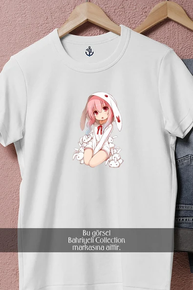 Oversize Anime Kawaii Female Chibi  Tasarımlı Unisex T-Shirt - Resim 2