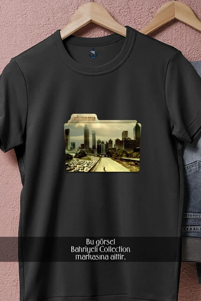 Oversize The Walking Dead Serie Folders  Tasarımlı Unisex T-Shirt - Resim 10