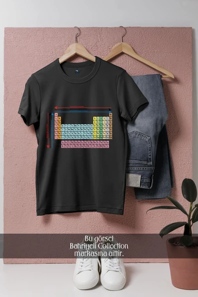 Oversize Kimya Periyodik Tablo - Cetvel Tasarımlı Unisex T-Shirt - 4