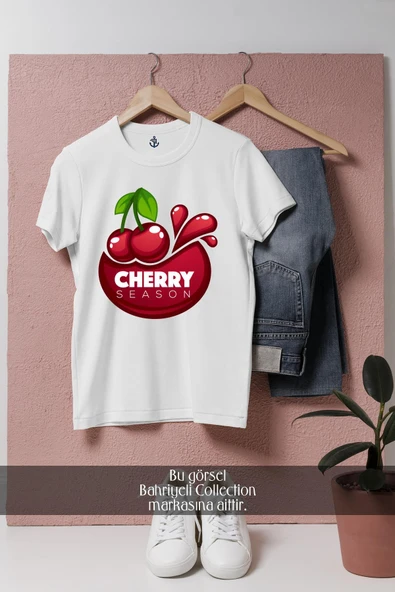 Oversize Cherry Season Kiraz  Tasarımlı Unisex T-Shirt ürün görseli