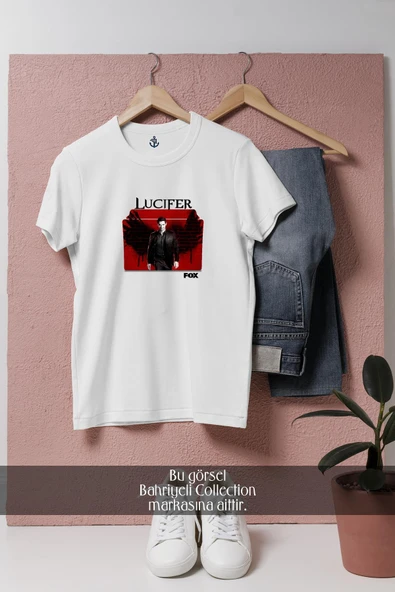 Oversize Lucifer Yabancı Dizi  Tasarımlı Unisex T-Shirt - Resim 7