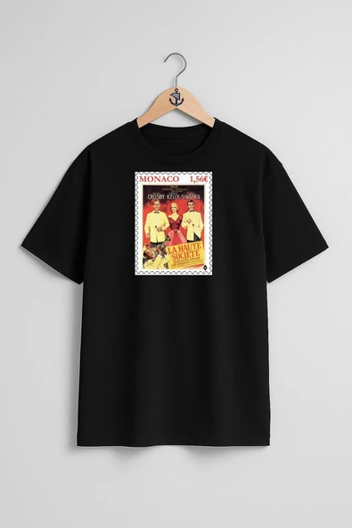 Oversize Monaco Film Poster Göğüs Tasarımlı Unisex T-Shirt - Resim 9