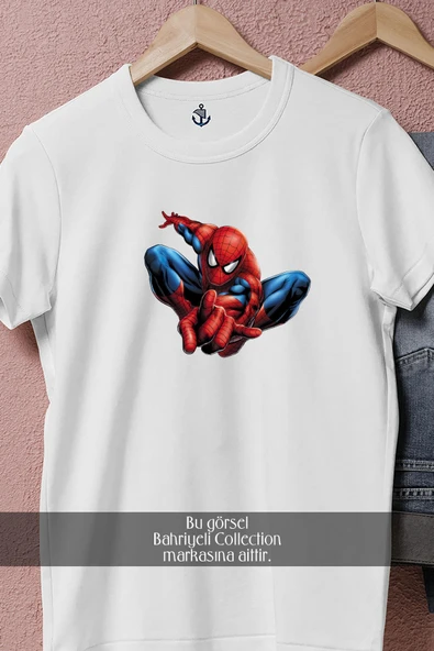 Oversize Spider-man Örümcek Adam 11 Vektörel  Tasarımlı Unisex T-Shirt - Resim 4
