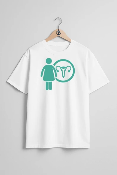 Oversize Prevent Cancer, Blue Göğüs Tasarımlı Unisex T-Shirt - Resim 5