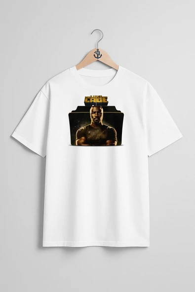 Oversize Mike Colter Luke Cage Göğüs Tasarımlı Unisex T-Shirt ürün görseli