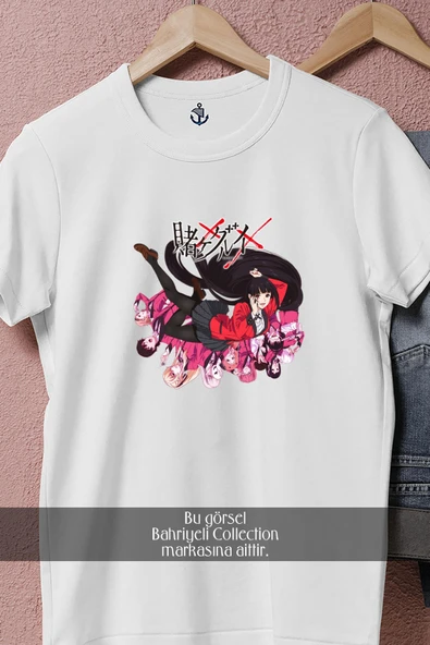 Oversize Kakegurui Anime  Tasarımlı Unisex T-Shirt - Resim 8