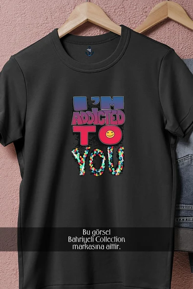 Oversize I'm Addicted To You, Printed With Pills  Tasarımlı Unisex T-Shirt - Resim 5