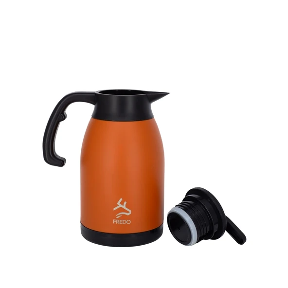 Big Therm 2 Lt Paslanmaz Çelik Turuncu Çay Termosu, 24 Saat Soğuk, 12 Saat Sıcak Tutma - 2