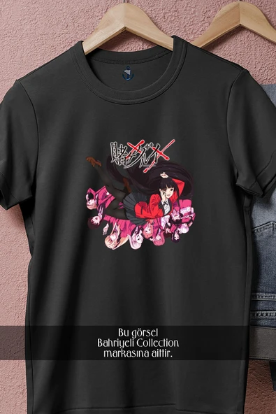 Oversize Kakegurui Anime  Tasarımlı Unisex T-Shirt - Resim 5