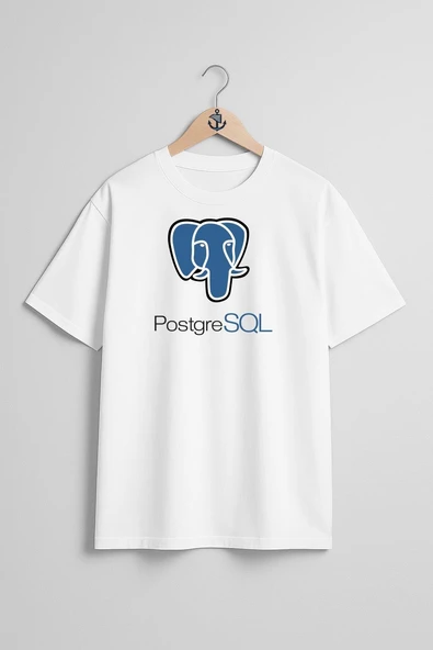 Oversize Postgresql Göğüs Tasarımlı Unisex T-Shirt ürün görseli